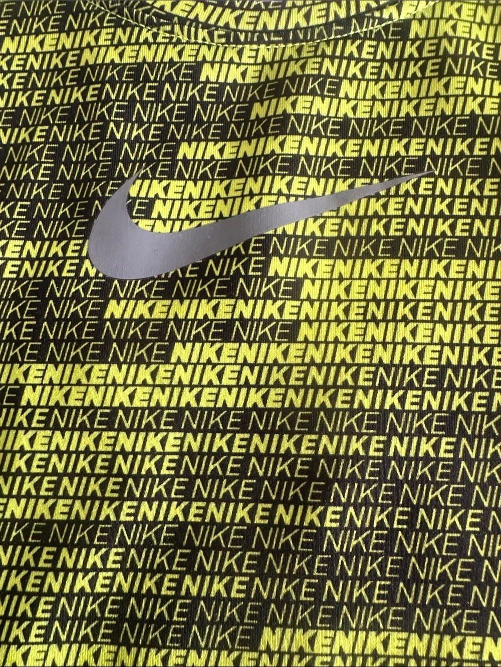 Nike Kids Neon Yellow & Black Long Sleeve Swim Rashguard